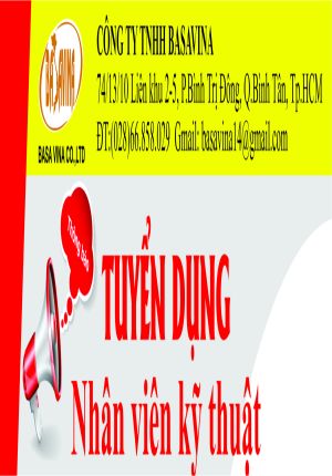 Tuyển dụng nhân viên kĩ thuật khu vực Đồng Tháp và Trà Vinh